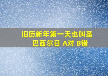 旧历新年第一天也叫圣巴西尔日 A对 B错